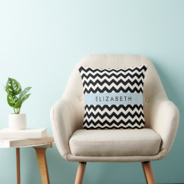 Almofada Zigzag preto-e-branco, padrão Chevron, seu nome