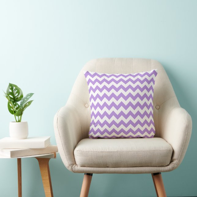 Almofada Zigzag Roxo, Chevron Roxo, Padrão Geométrico (Cadeira)