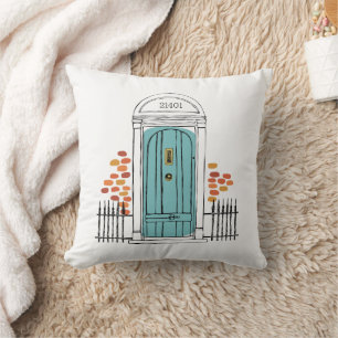 Almofada Zip Code Front Door Iron Fence Moving Gift Home