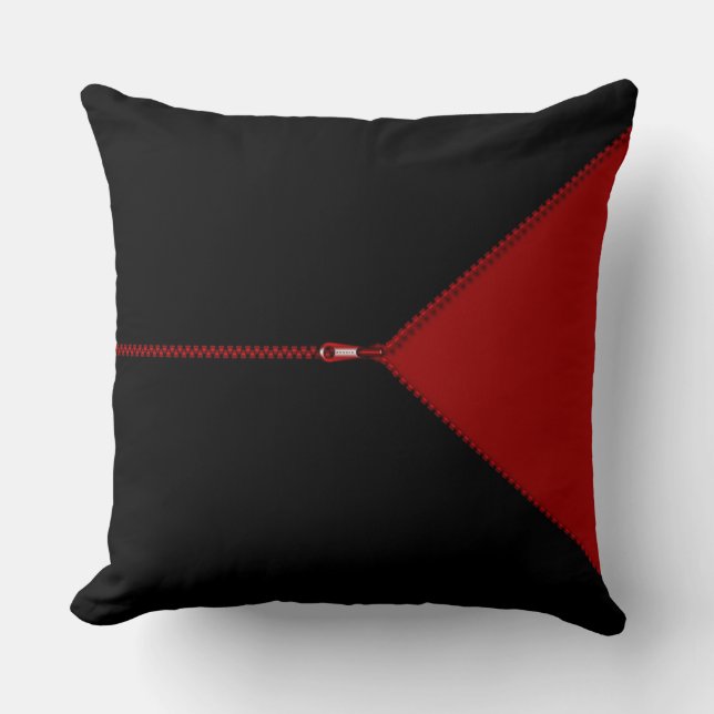 Almofada Zip It Up Faux Zipper Travesseiro decorativo (Frente)