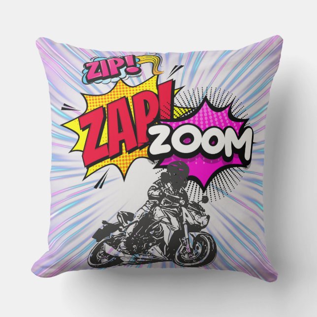 Almofada zip, zap, zoom - travesseiro decorativo (Frente)