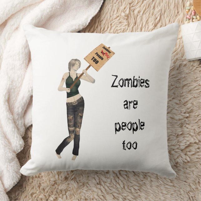 Almofada Zombie Pin Up Girl Protesto Eu Travesseiro decorat (Cobertor)