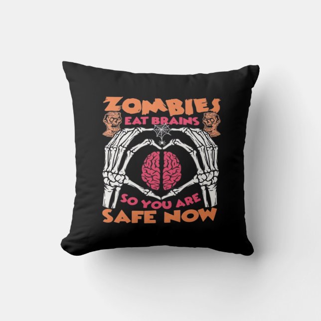 Almofada Zombies Comem Cérebros Clássicos (Frente)
