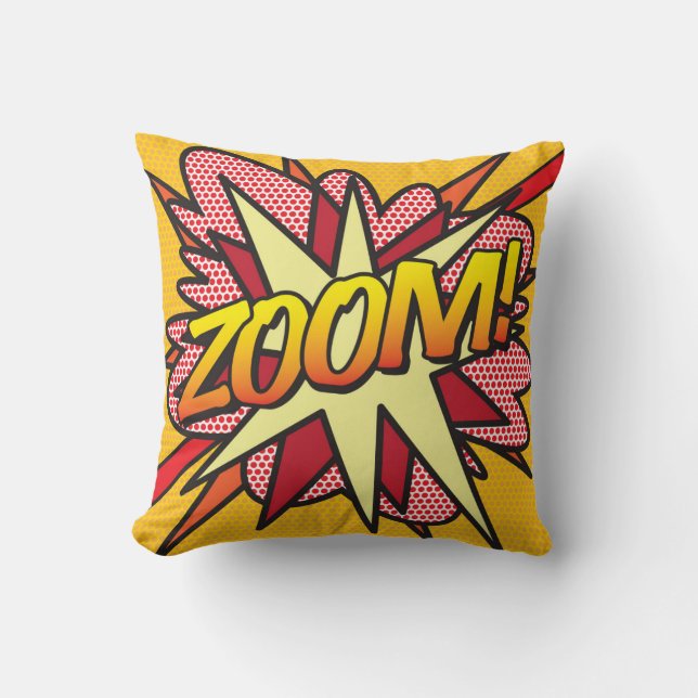 Almofada ZOOM Funny Legal Modern Comic Book Pop (Frente)