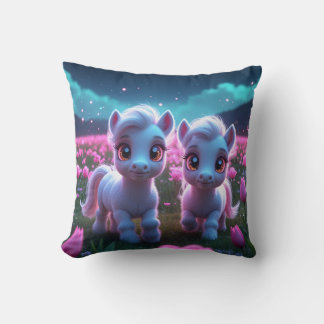 Almofada Zwei kleine süße Ponys