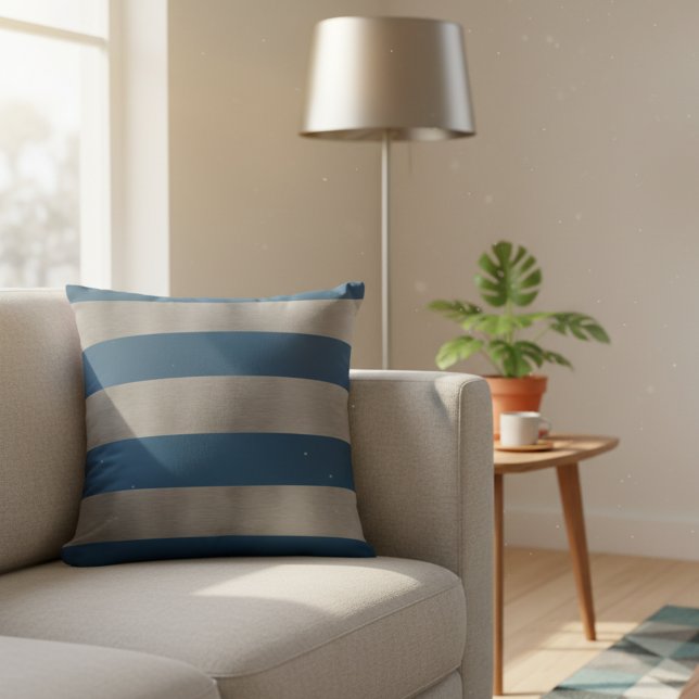 Almofadas Azul Real e Prata (Blue and gray couch pillow.)