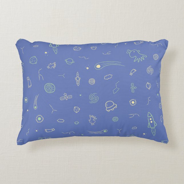 Almofadas de Acen­to Lavanda Azul Cute Space (Frente)