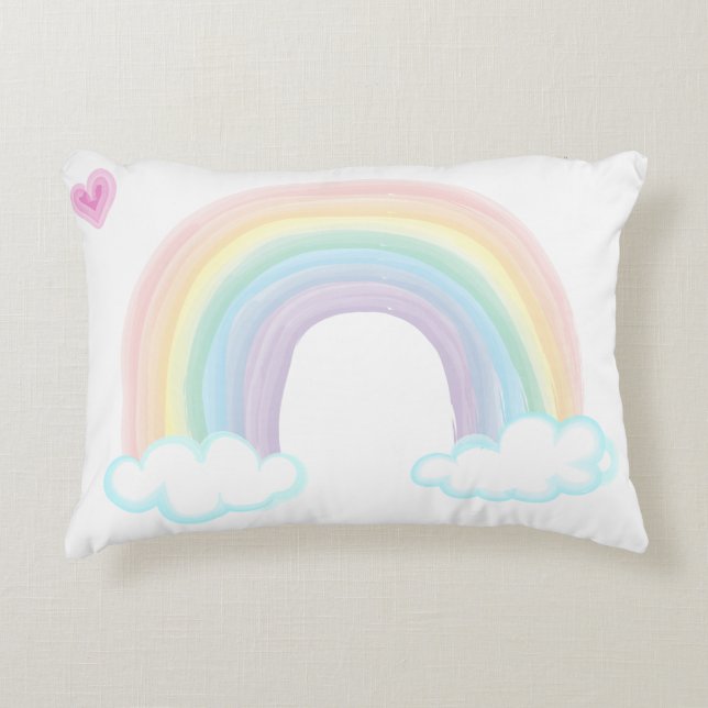 ALMOFADAS DE Aquarela ARCO-ÍRIS PARA BEBÊ (Frente)