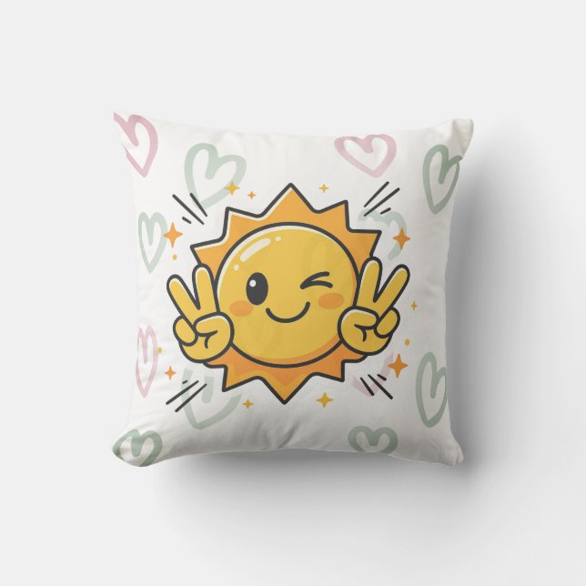 Almofadas de Arremesso Bebê Sol Feliz (Frente)