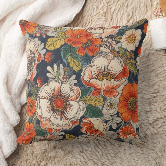 Almofadas de Arremesso com Padrão Floral (Cobertor)