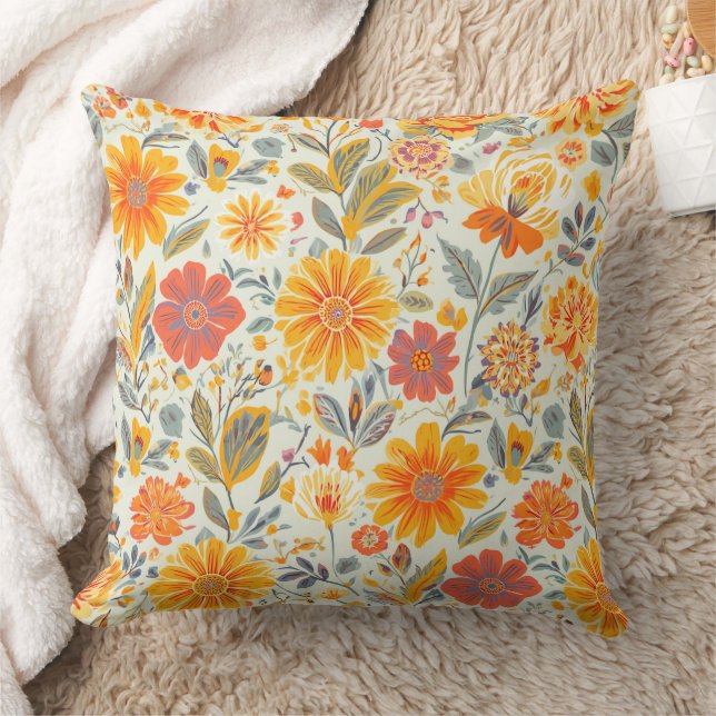 Almofadas de Arremesso com Padrão Floral (Cobertor)