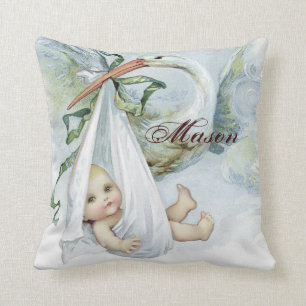 Almofadas de berçário para menino azul Vintage Sto