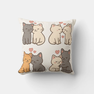 Almofadas de casais de gatos fofos