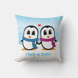 Almofadas de Casal de Pinguins Fofos