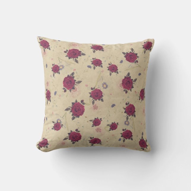 Almofadas de decoração artística rosa antiga antig (Frente)