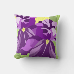 Almofadas de Íris Floral Roxa