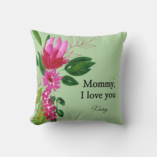 Almofadas de lançamento de presente para mãe flora (Frente)