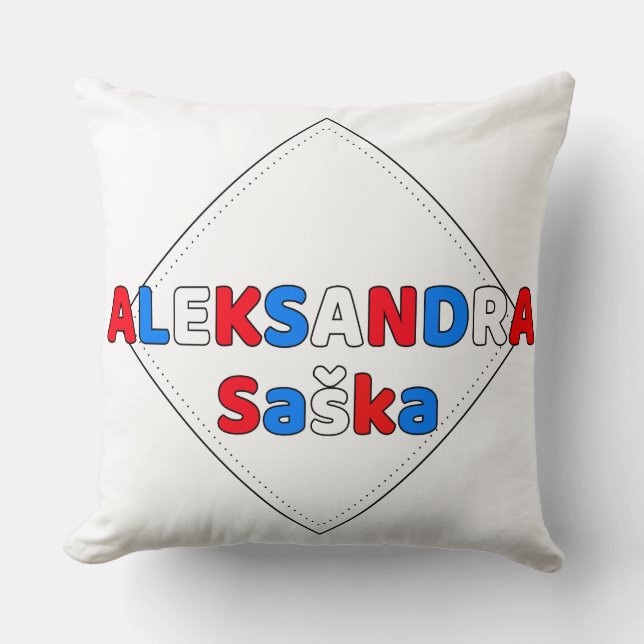 Almofadas de lançamento nome sérvio aleksandra lat (Frente)