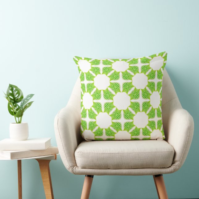 Almofadas Decorativas com Padrão Geométrico Verde  (Cadeira)