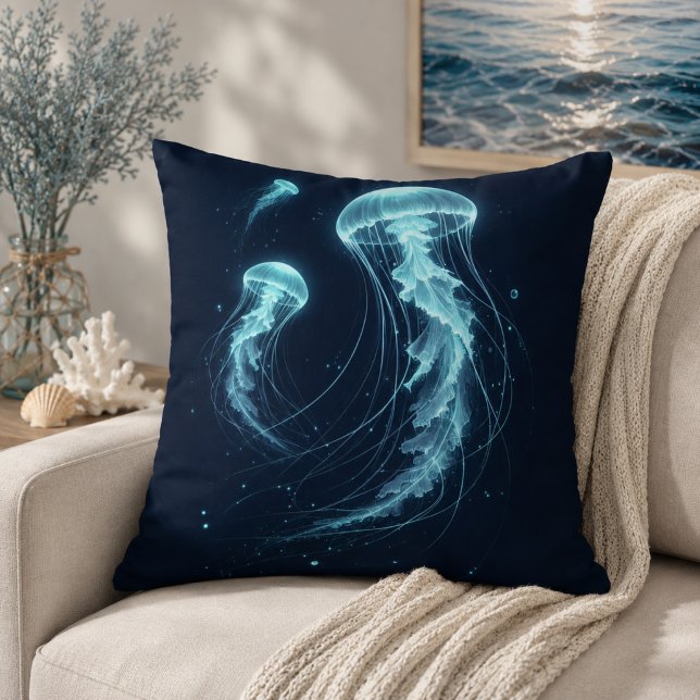Almofadas Iluminadas de Água-viva: Inspiradas no O (Glowing Ocean: Jellyfish Inspired Throw Pillows)