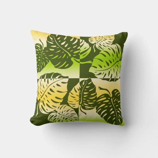 Almofadas Makua Monstera Havaiano Listrado (Frente)
