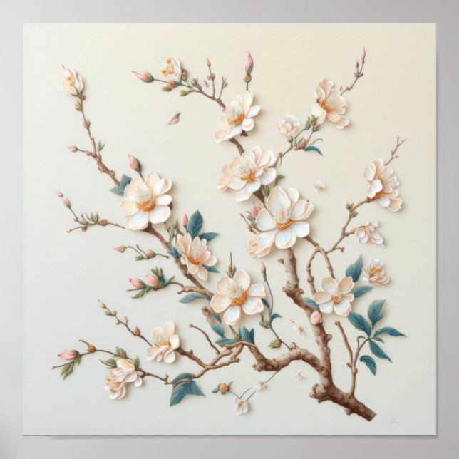 Almond Branco Brilhante Impressão (Frente)