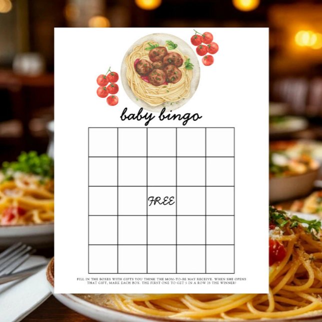 Almôndegas - Jogo de bingo para chá de bebê (Criador carregado)