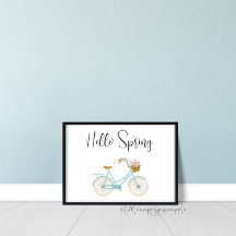 Alô Primavera Bicycle Flower Basket Impressão