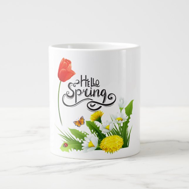 Alô Primavera Floral Mug - Xícara de café sazonal (Frente)