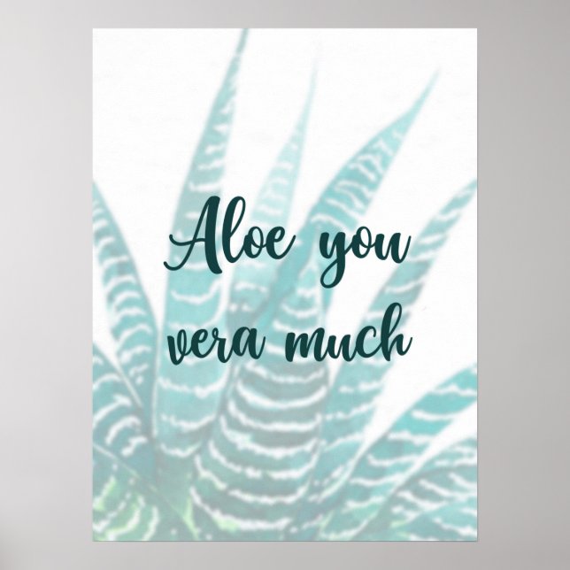 Aloe você Vera muito poster botânico (Frente)