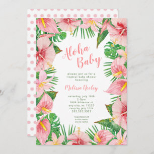 Aloha bebê, convite tropical do chá de fraldas