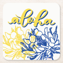 Aloha Blue Yellow Cereus Flores Porta-copos