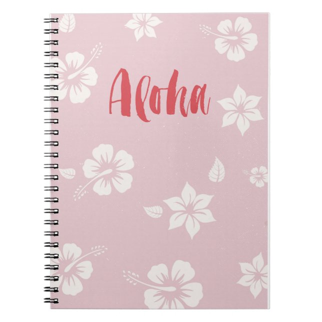 Aloha caderno do rosa pastel de Havaí (Frente)