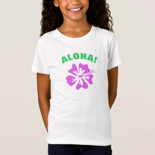 Aloha camisa de t com a flor havaiana do hibiscus (Frente)