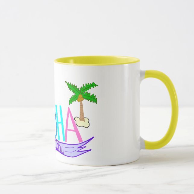 Aloha caneca da bandeira (Direita)