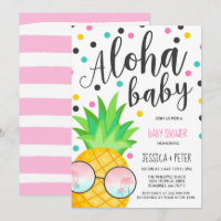 Aloha chá de fraldas do abacaxi do convite do chá