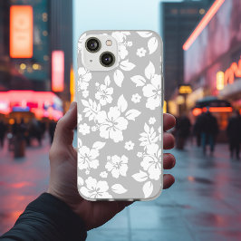 Aloha Cinza Clássica Havaiana Impressão de Hibiscu