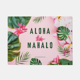 ALOHA E MAHALO - Rosa Verde - Tapete de Borracha p
