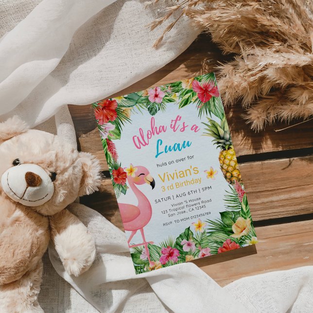 Aloha É um Luau Convite de Aniversário Tropical Ha (Criador carregado)