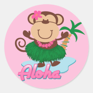 Aloha etiqueta do macaco