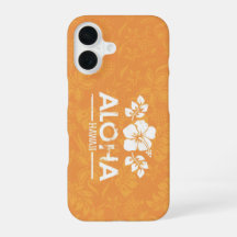 Aloha Havaí com capa de telefone de hibisco laranj