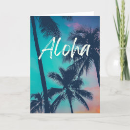 Aloha Hawaiai Islands Palm Tree Cartão de Saudação