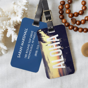 Aloha Hawaii — Etiqueta de Bagagem Sunset