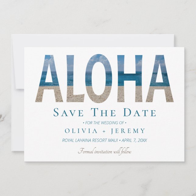 Aloha Hawaiian Beach Weding Date (Frente)