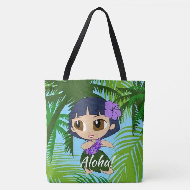 Aloha Honys Hawaiian Hula Girl Bolsa de praia (Frente)