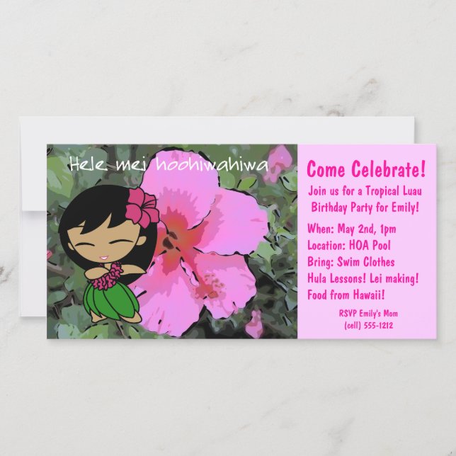Aloha Honys Luau Invite (Frente)