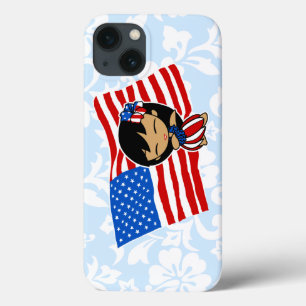 Aloha Honys USA Flag Hula Girl iPad Air Case