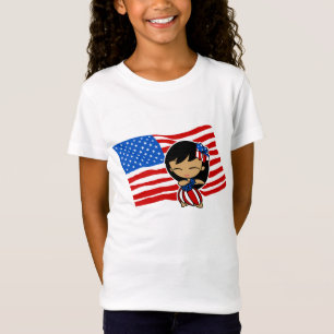 Aloha Honys USA Flag Hula Girl T-shirts