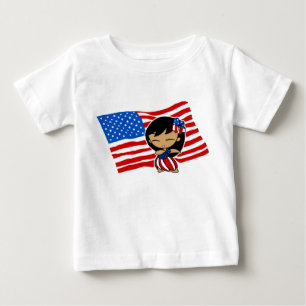 Aloha Honys USA Flag Hula Girl T-shirts