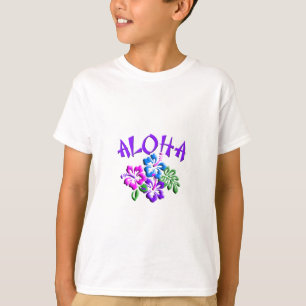 Aloha logotipo do t-shirt do hibiscus